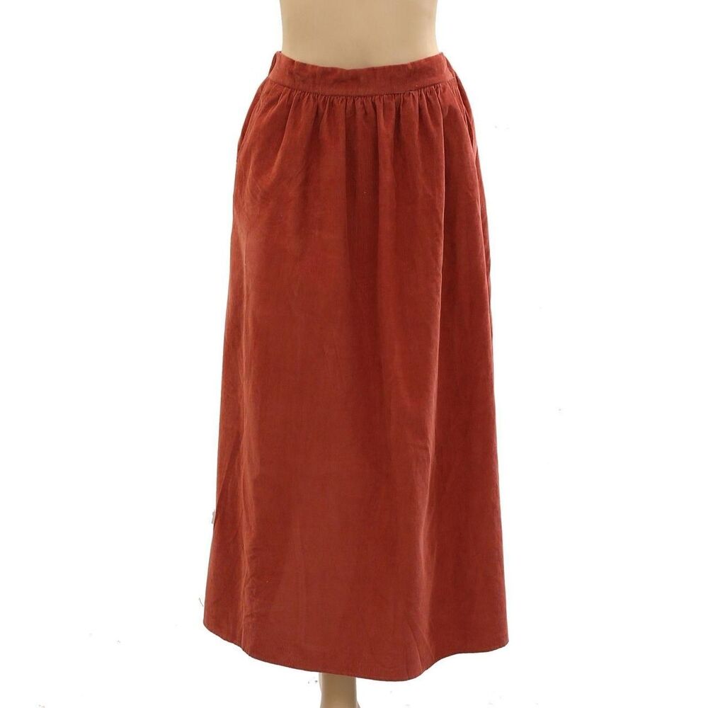 Voyageur by MERSEA Corduroy Midi Skirt Pull On High Waist Solid XS 284698